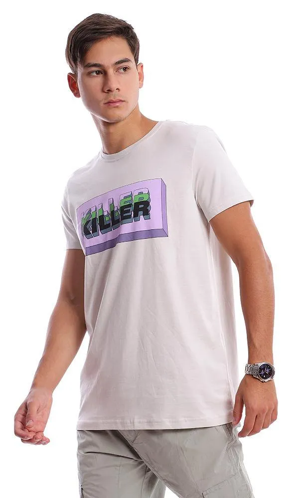 95758 "Killer" Short Sleeves Off-White Slip On Tee