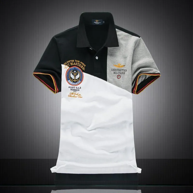 Aeronautica Helicopter Task Force Short Sleeve Shirt  Polo-Gry