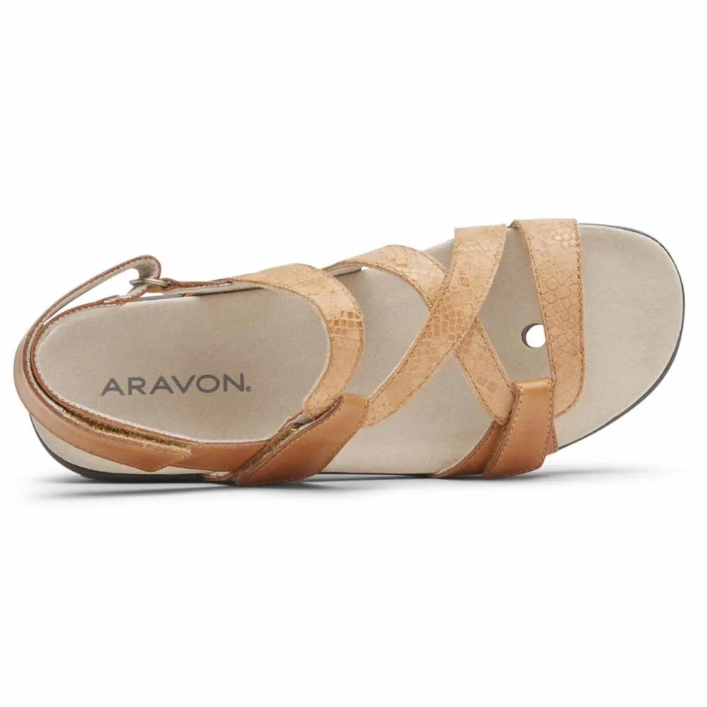 Aravon POWER COMFORT SANDALS STRAP SANDAL TAN MULTI