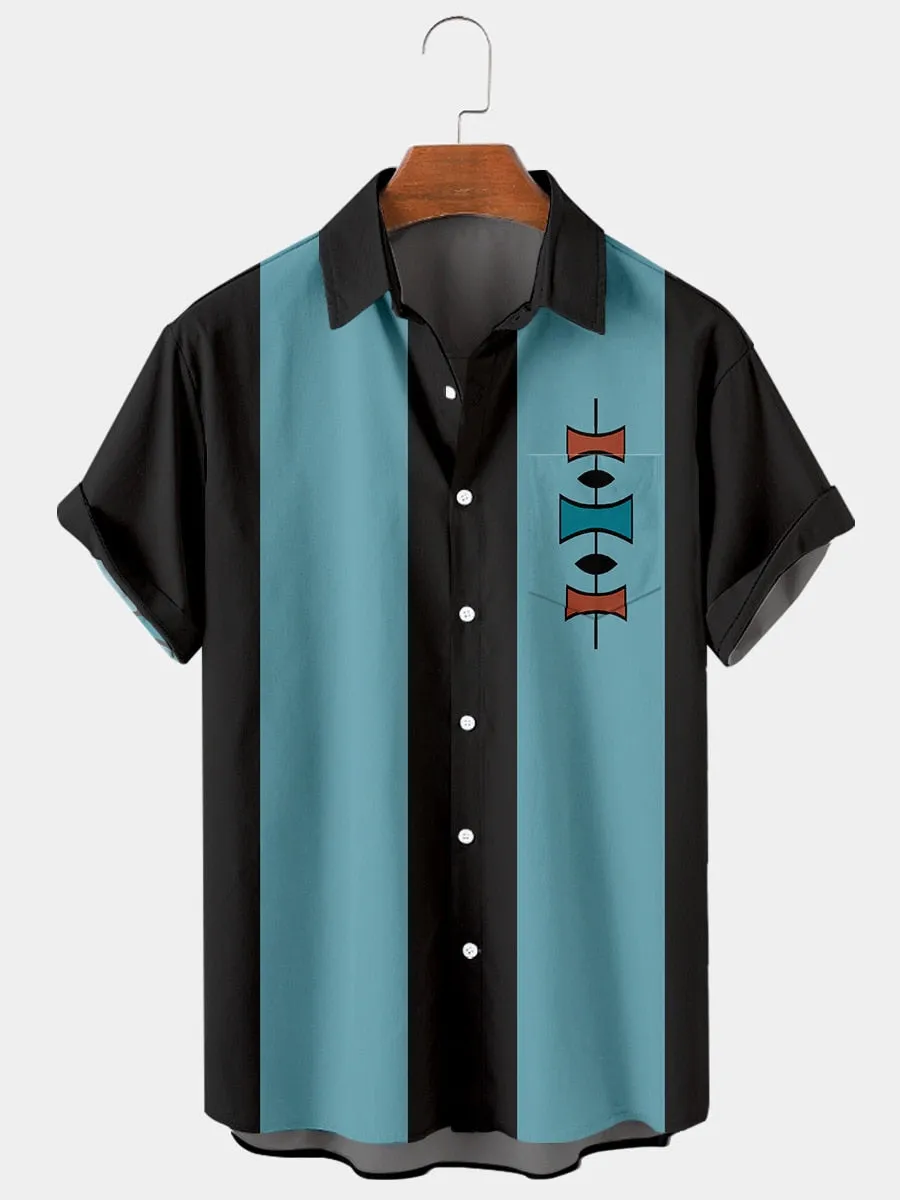 Ashore Shop Men's Striped Shirts Hawaiian Style Spider 3D Printing Summer Cool Fashion Single Breasted Shirts Oversized Casual