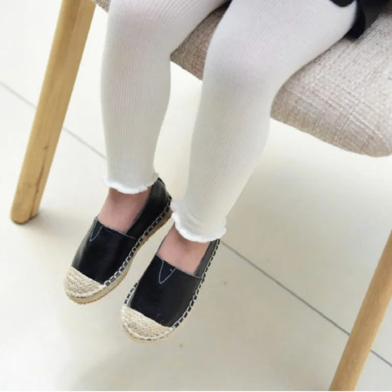 Baby / Toddler Girl Solid Knitted Ruffled Leggings