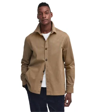 Barbour Mens Overshirt Ruxton Tailored Stretch Twill Stone