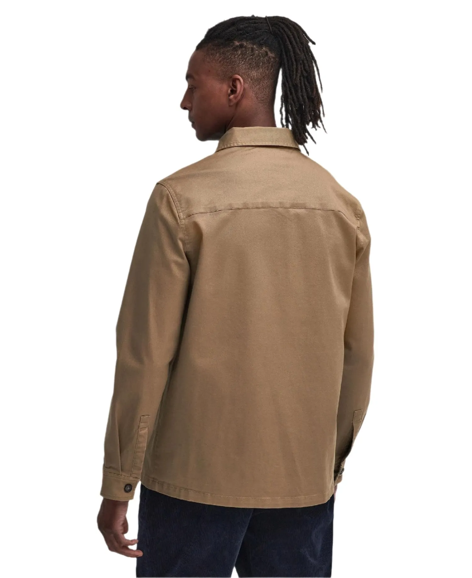 Barbour Mens Overshirt Ruxton Tailored Stretch Twill Stone