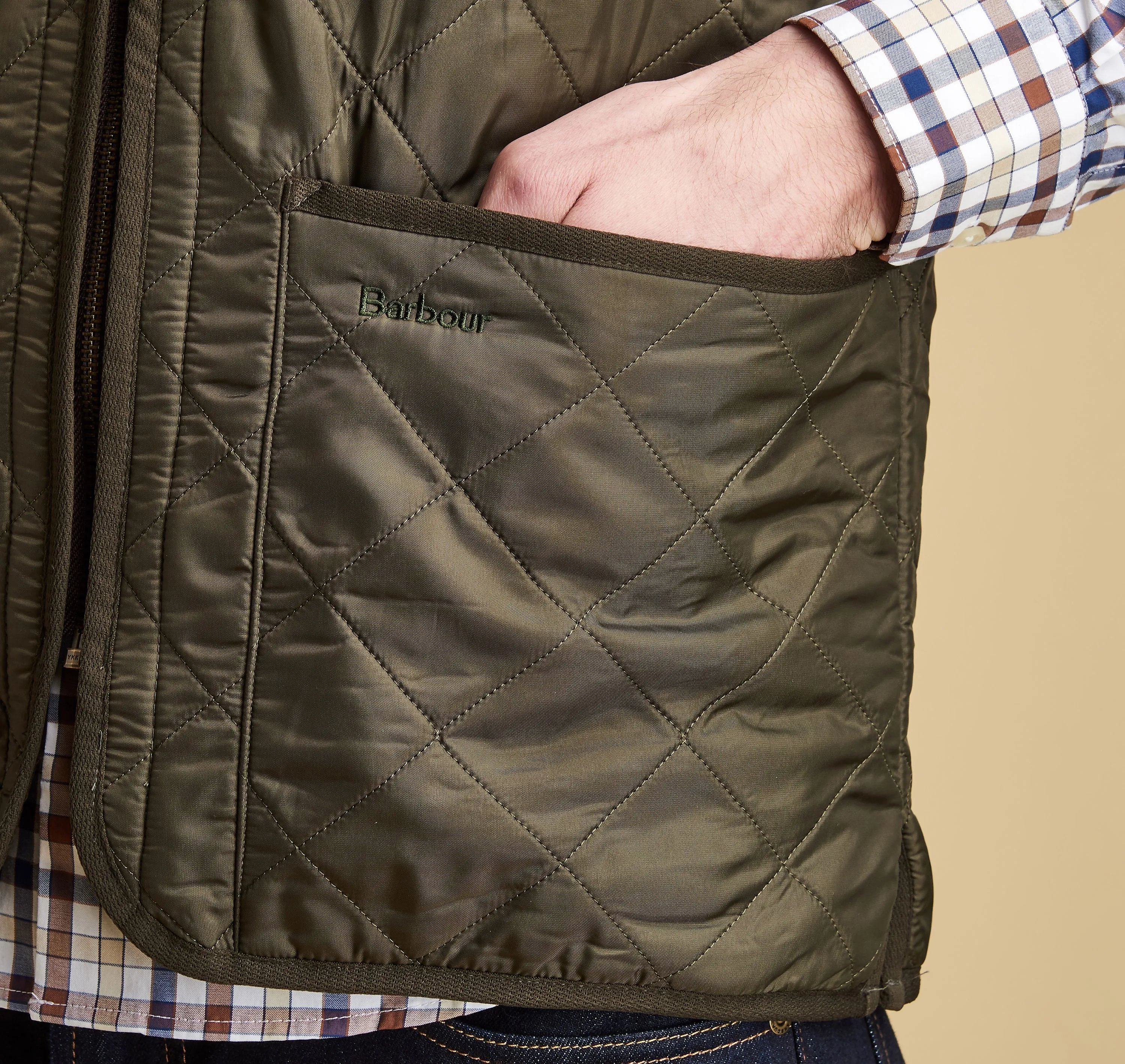 BARBOUR POLARQUILT WAISTCOAT/ZIP-IN LINER - OLIVE
