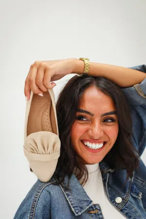 Beige Pointed Corals Flats