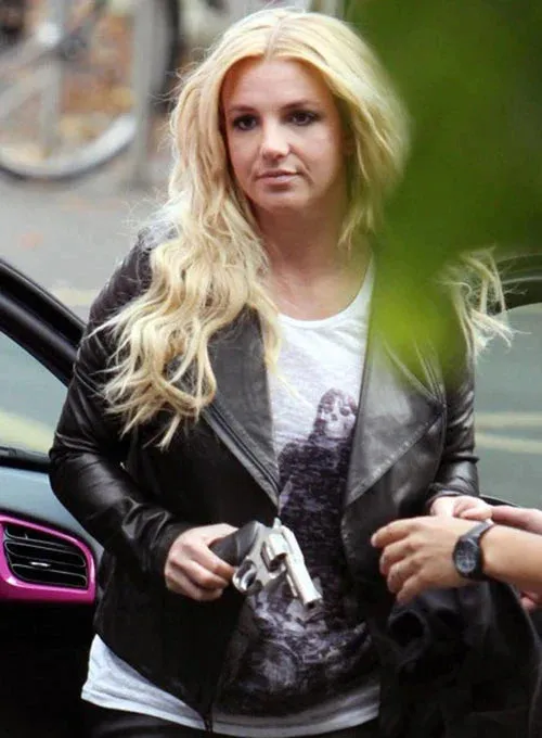 BLACK LEATHER JACKET WORN BY BRITNEY SPEARS