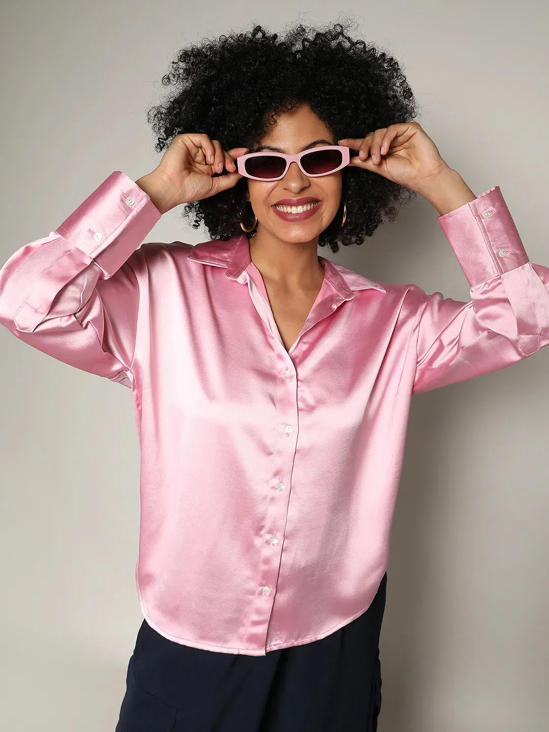 Boxy Satin Shirt