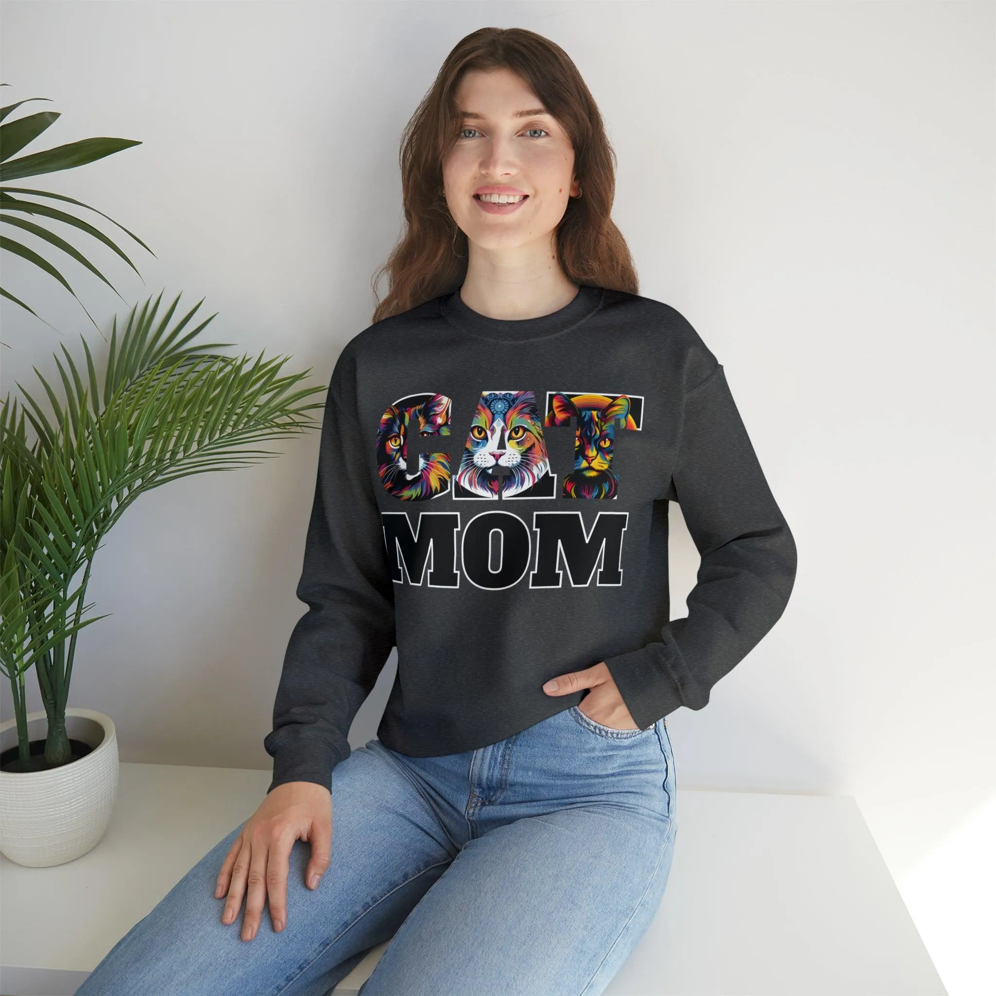 Cat Mom Sweatshirt Cat Sweatshirt Cat Crewneck Sweatshirt Cat Mom Gift Cat Lover Gift Cat Mama Shirt Cat Lover Sweater Animal Lover Gift