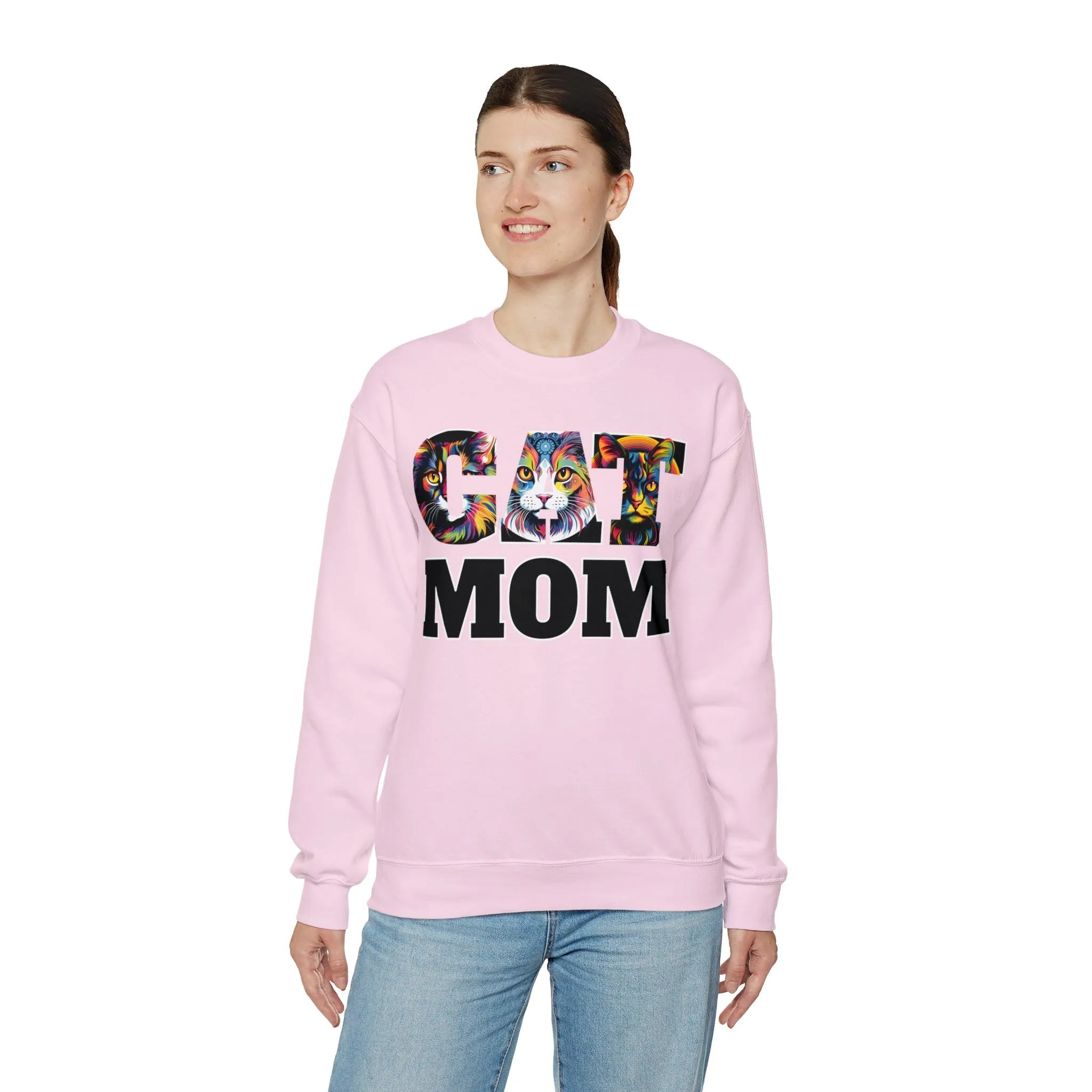 Cat Mom Sweatshirt Cat Sweatshirt Cat Crewneck Sweatshirt Cat Mom Gift Cat Lover Gift Cat Mama Shirt Cat Lover Sweater Animal Lover Gift