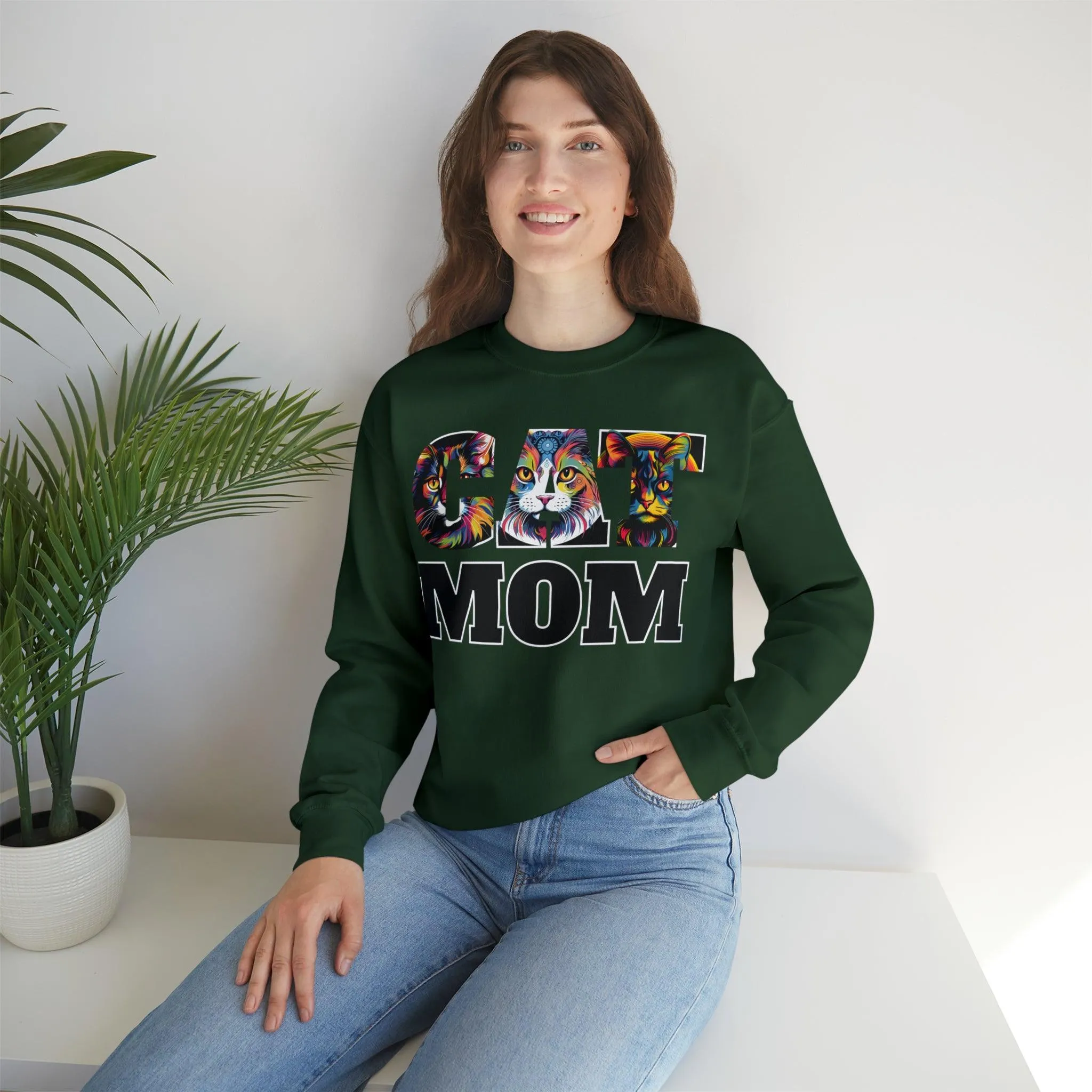 Cat Mom Sweatshirt Cat Sweatshirt Cat Crewneck Sweatshirt Cat Mom Gift Cat Lover Gift Cat Mama Shirt Cat Lover Sweater Animal Lover Gift
