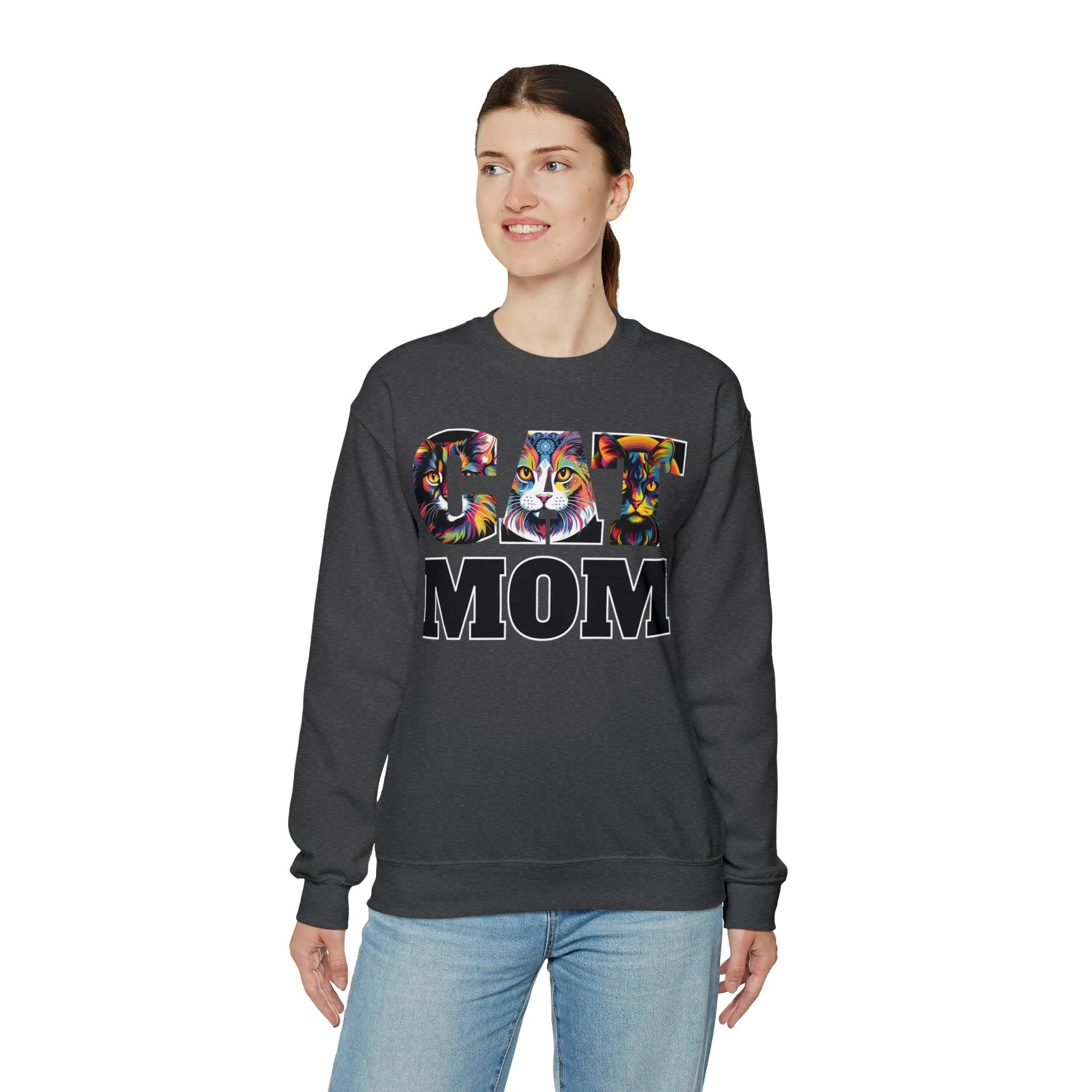 Cat Mom Sweatshirt Cat Sweatshirt Cat Crewneck Sweatshirt Cat Mom Gift Cat Lover Gift Cat Mama Shirt Cat Lover Sweater Animal Lover Gift