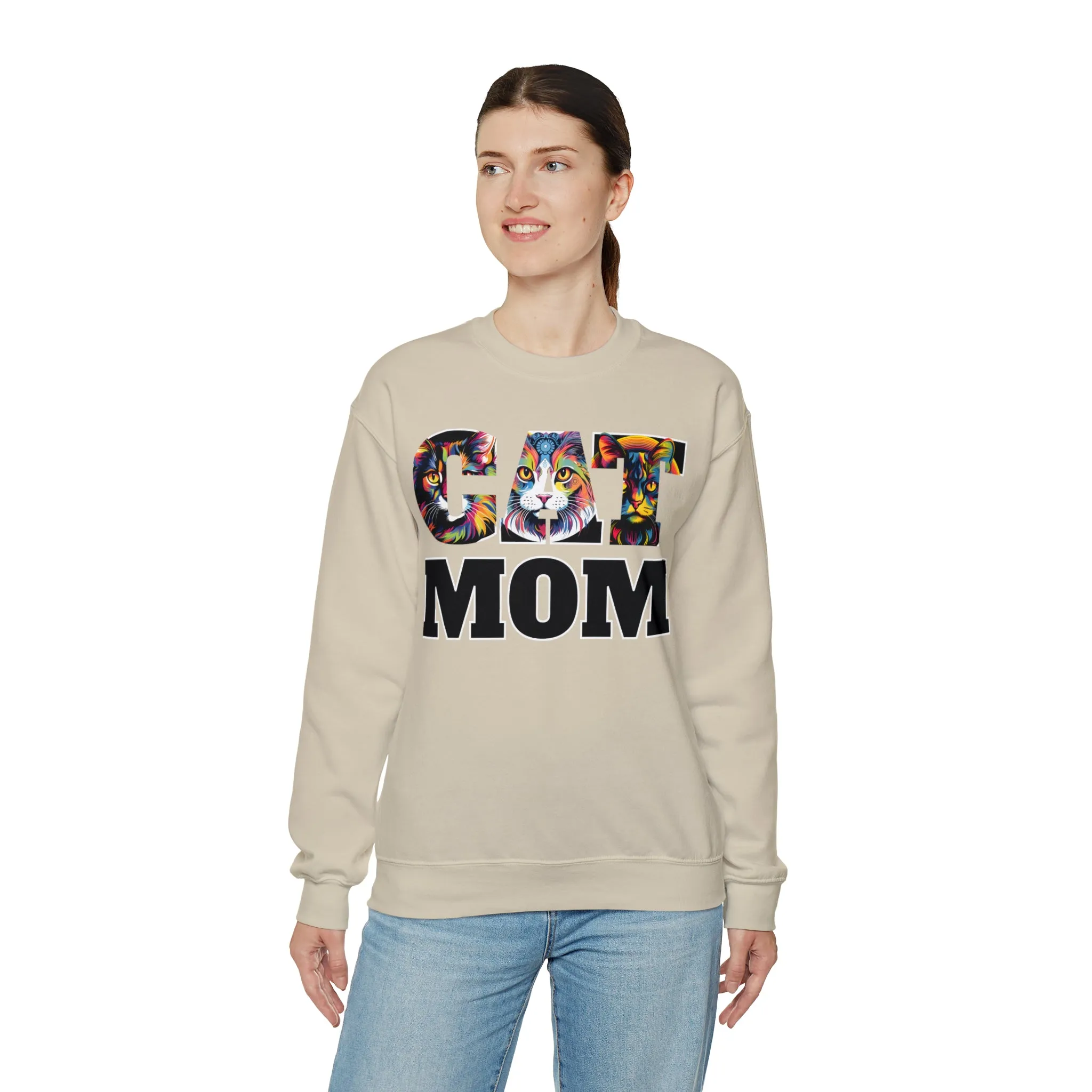 Cat Mom Sweatshirt Cat Sweatshirt Cat Crewneck Sweatshirt Cat Mom Gift Cat Lover Gift Cat Mama Shirt Cat Lover Sweater Animal Lover Gift