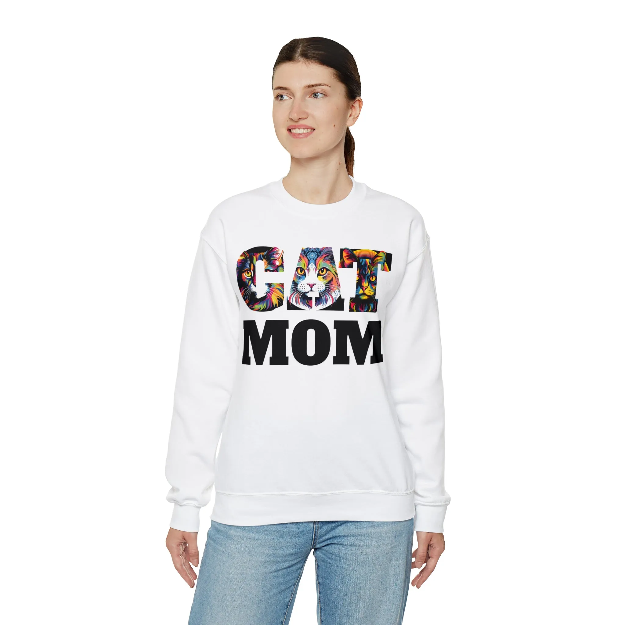 Cat Mom Sweatshirt Cat Sweatshirt Cat Crewneck Sweatshirt Cat Mom Gift Cat Lover Gift Cat Mama Shirt Cat Lover Sweater Animal Lover Gift