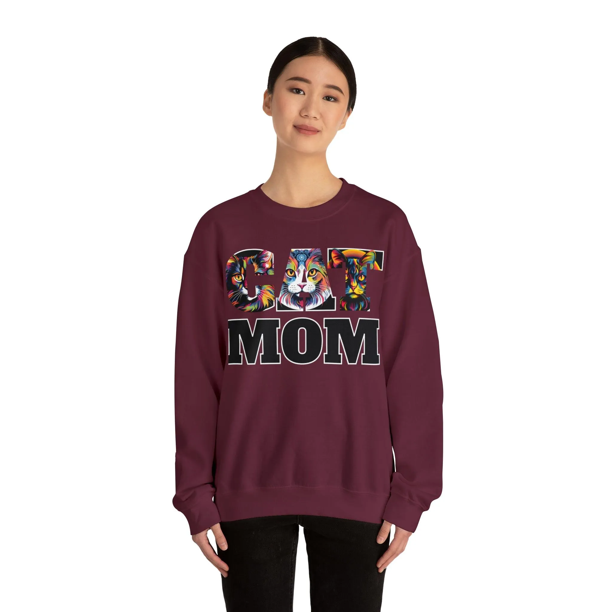 Cat Mom Sweatshirt Cat Sweatshirt Cat Crewneck Sweatshirt Cat Mom Gift Cat Lover Gift Cat Mama Shirt Cat Lover Sweater Animal Lover Gift