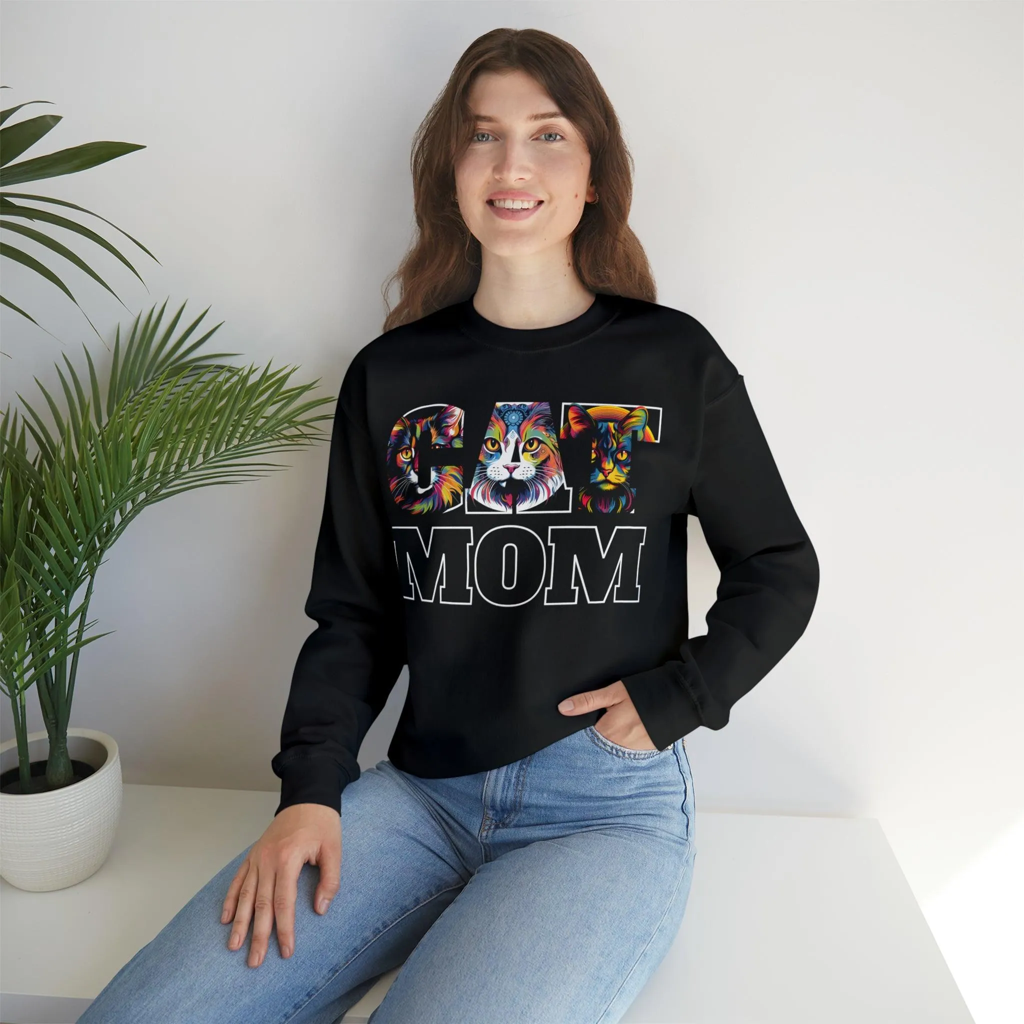 Cat Mom Sweatshirt Cat Sweatshirt Cat Crewneck Sweatshirt Cat Mom Gift Cat Lover Gift Cat Mama Shirt Cat Lover Sweater Animal Lover Gift