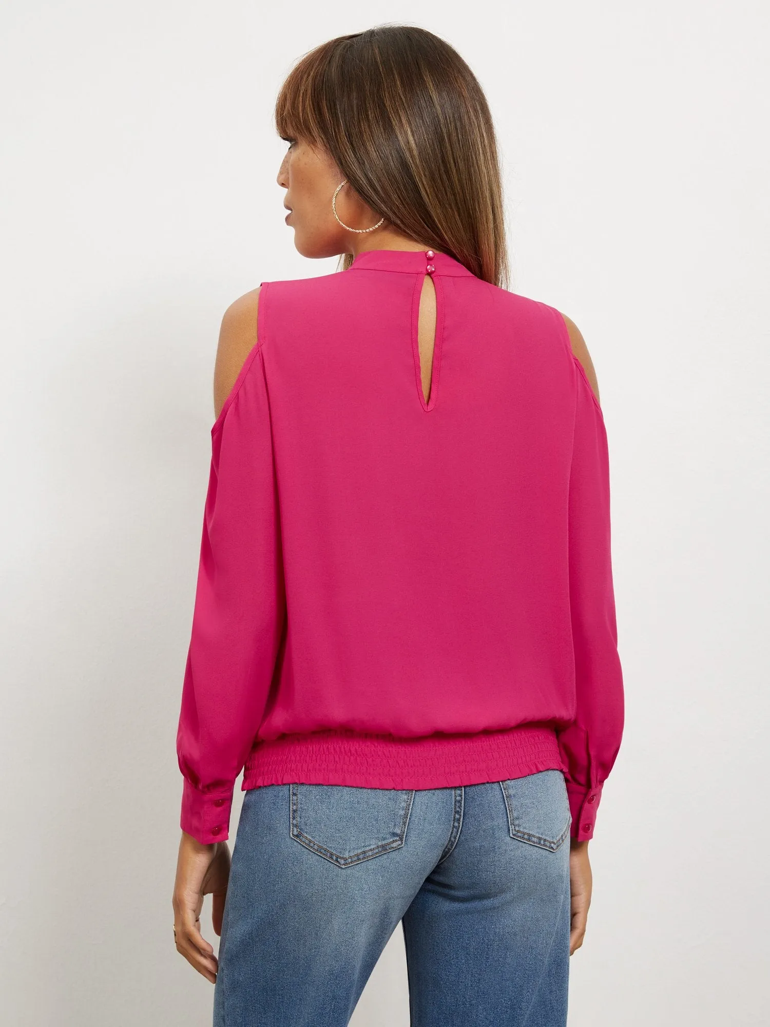 Cold-Shoulder Banded Top