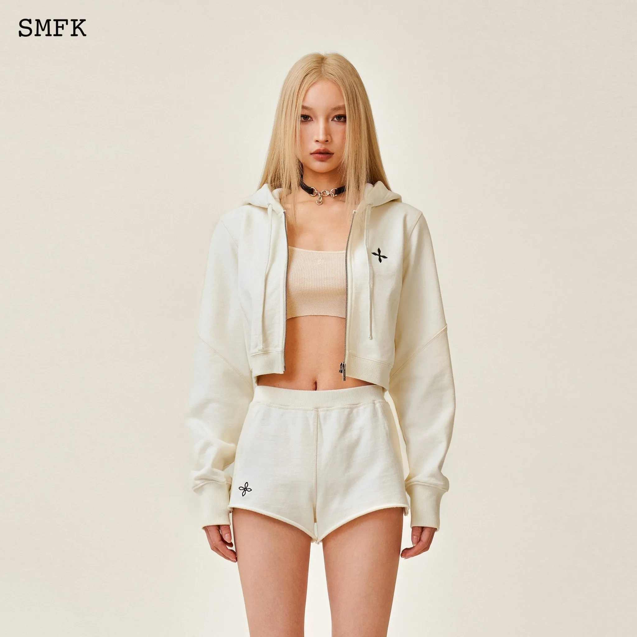 Compass Rove Stray Slim-Fit Sporty Shorts White