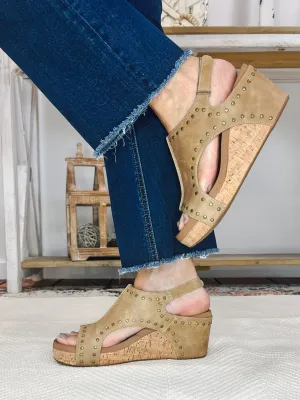 Corky's Footwear Carley Wedge Sandal - Taupe Oil with Studs