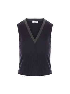 Cropped Top   Sleeveless   Cotton