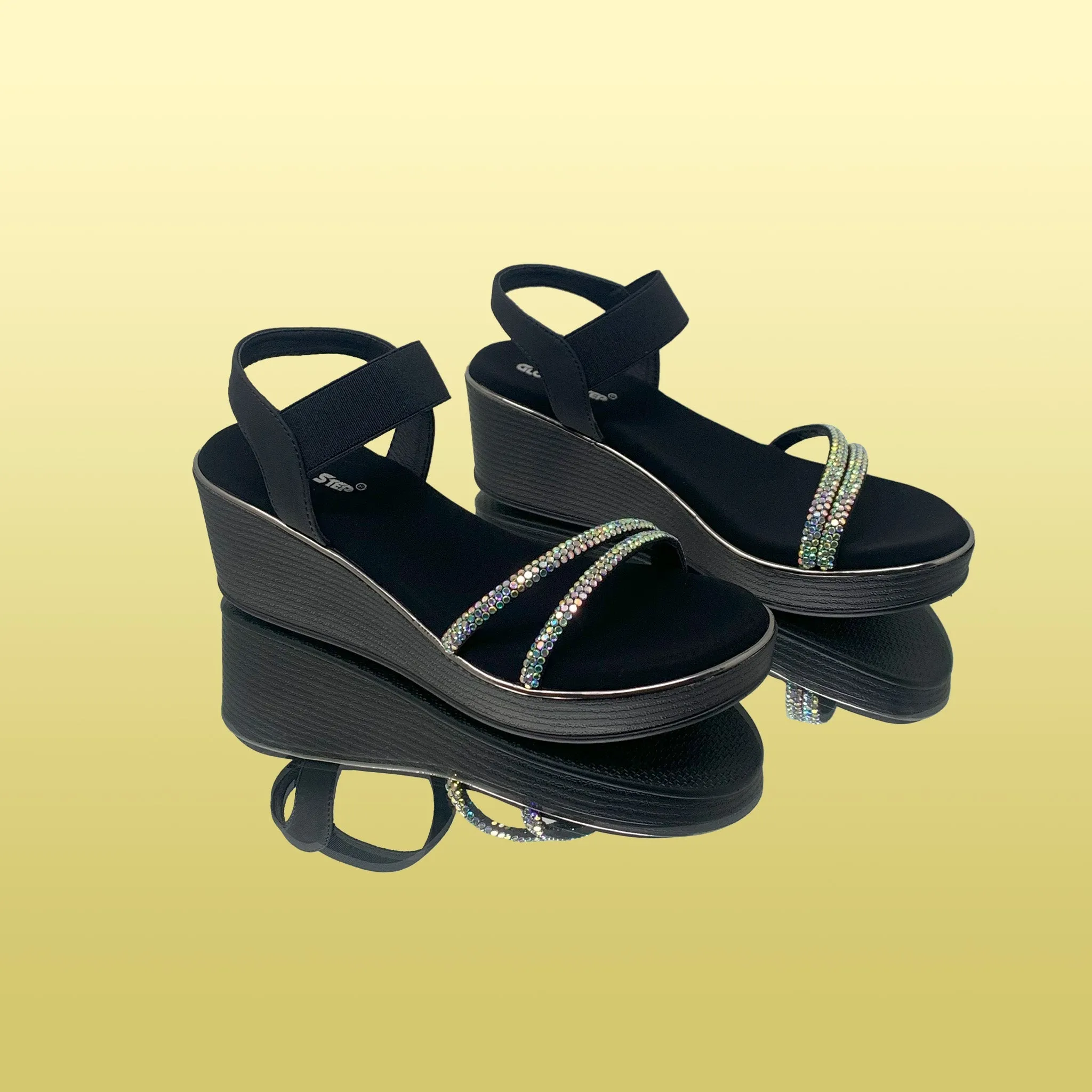 Crystal Embellished Wedge Sandals