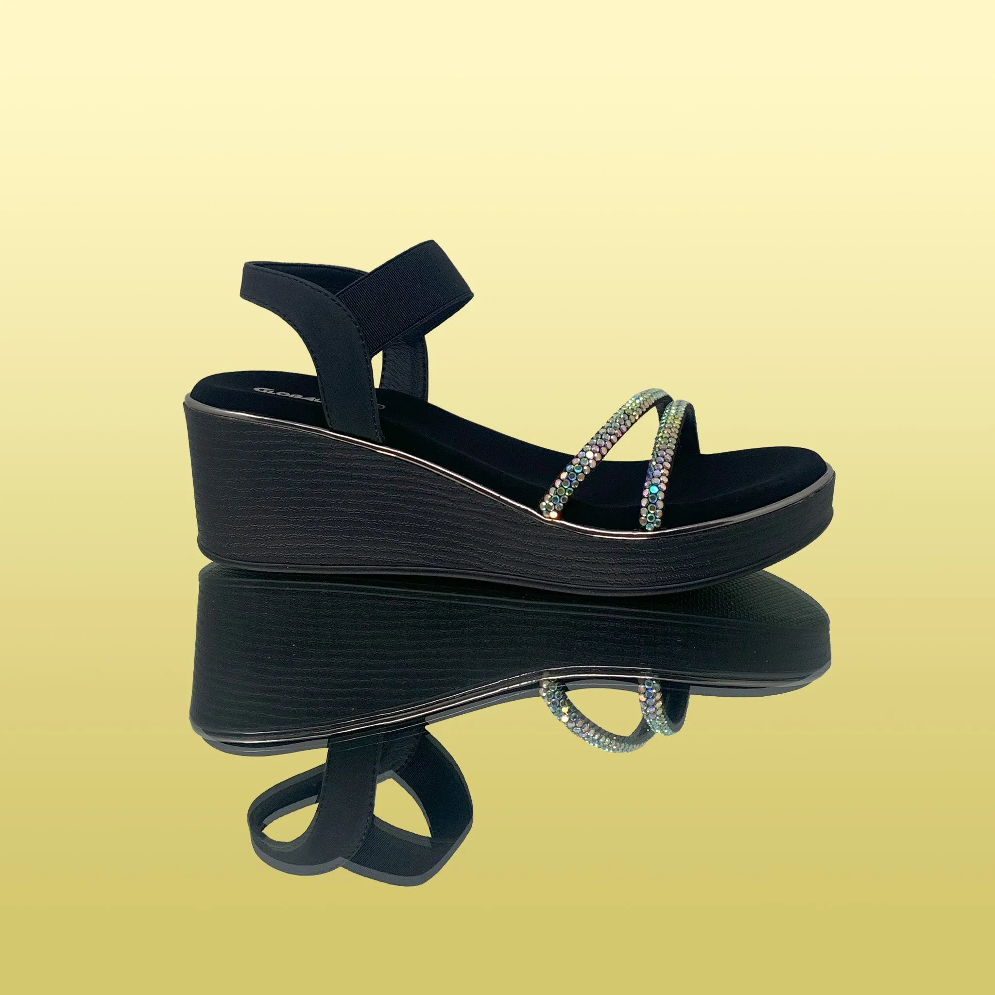 Crystal Embellished Wedge Sandals