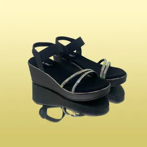 Crystal Embellished Wedge Sandals