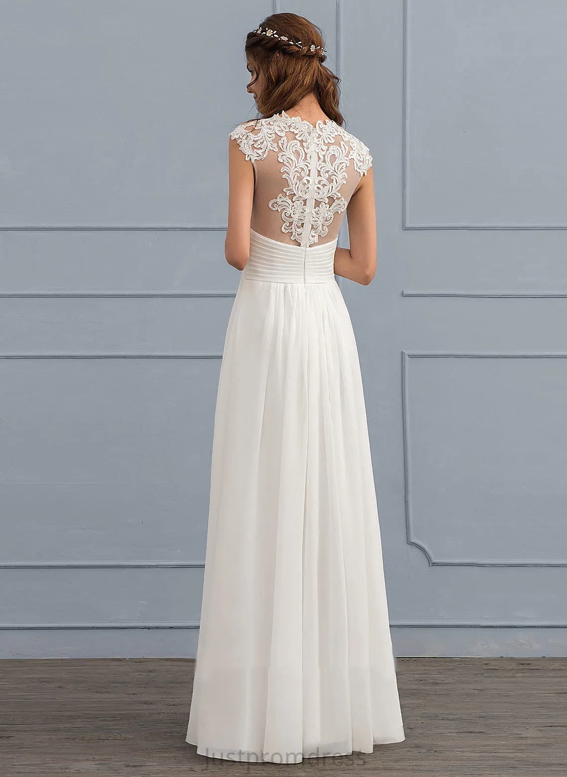 Dress Floor-Length Lace Ruffle Wedding Chiffon Wedding Dresses A-Line Sweetheart With Kallie