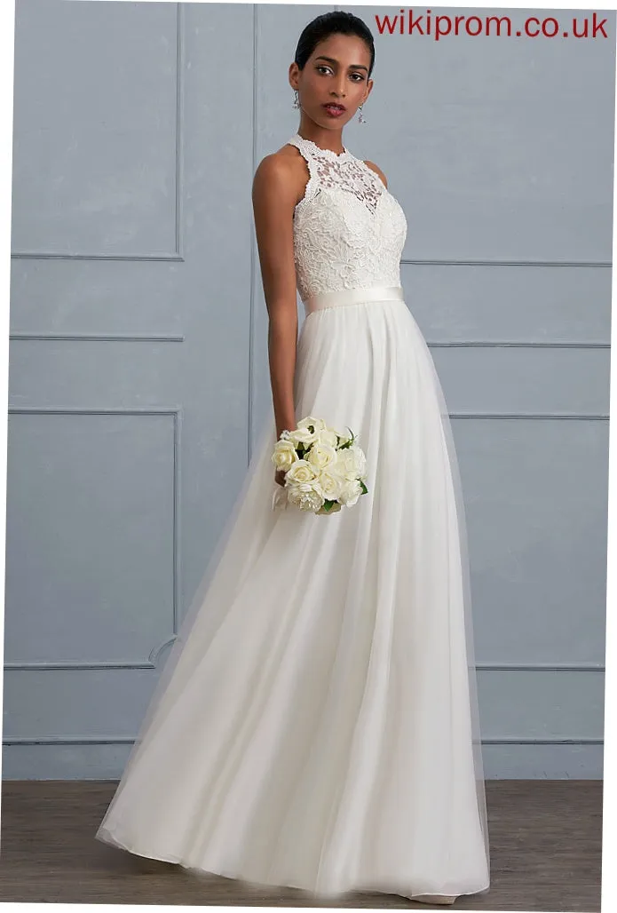 Dress Floor-Length Tulle Wedding Dresses Wedding A-Line Zaria Lace Charmeuse