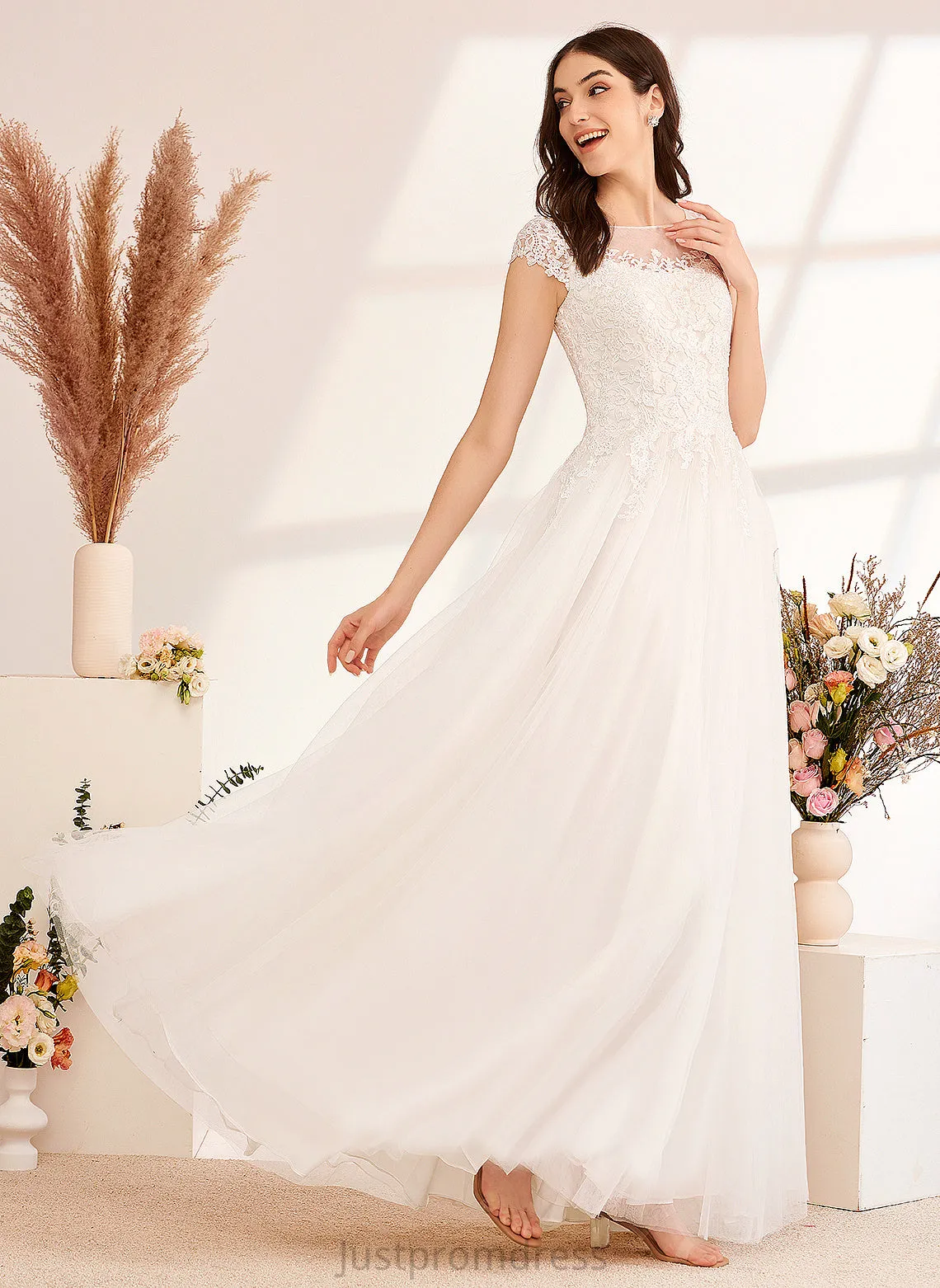 Dress Illusion Lace Tulle Pru Wedding Dresses Ball-Gown/Princess Floor-Length Wedding