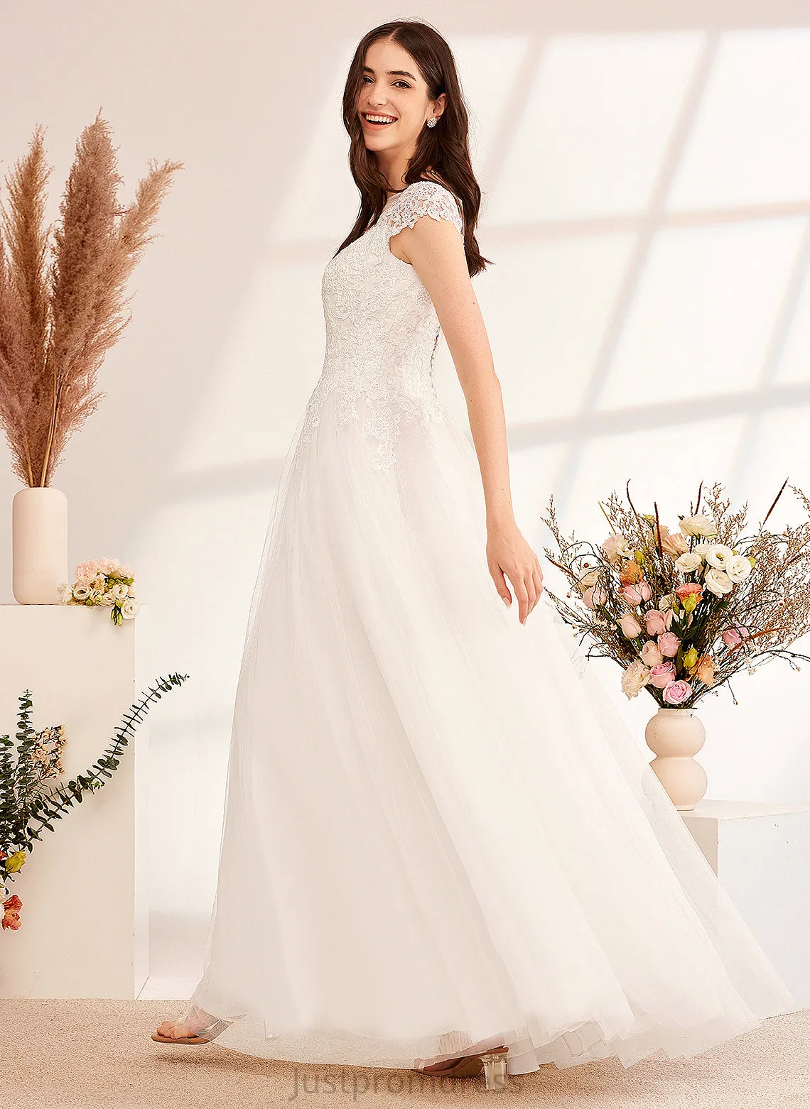 Dress Illusion Lace Tulle Pru Wedding Dresses Ball-Gown/Princess Floor-Length Wedding