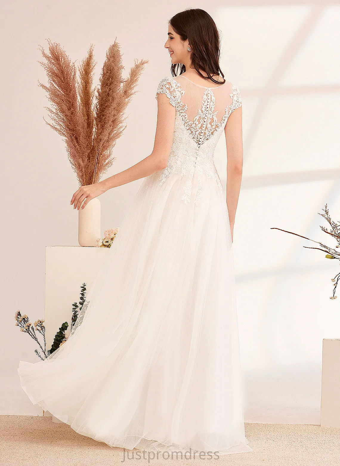 Dress Illusion Lace Tulle Pru Wedding Dresses Ball-Gown/Princess Floor-Length Wedding