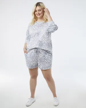 Elisha Lounge Shorts | White / Charcoal Grey