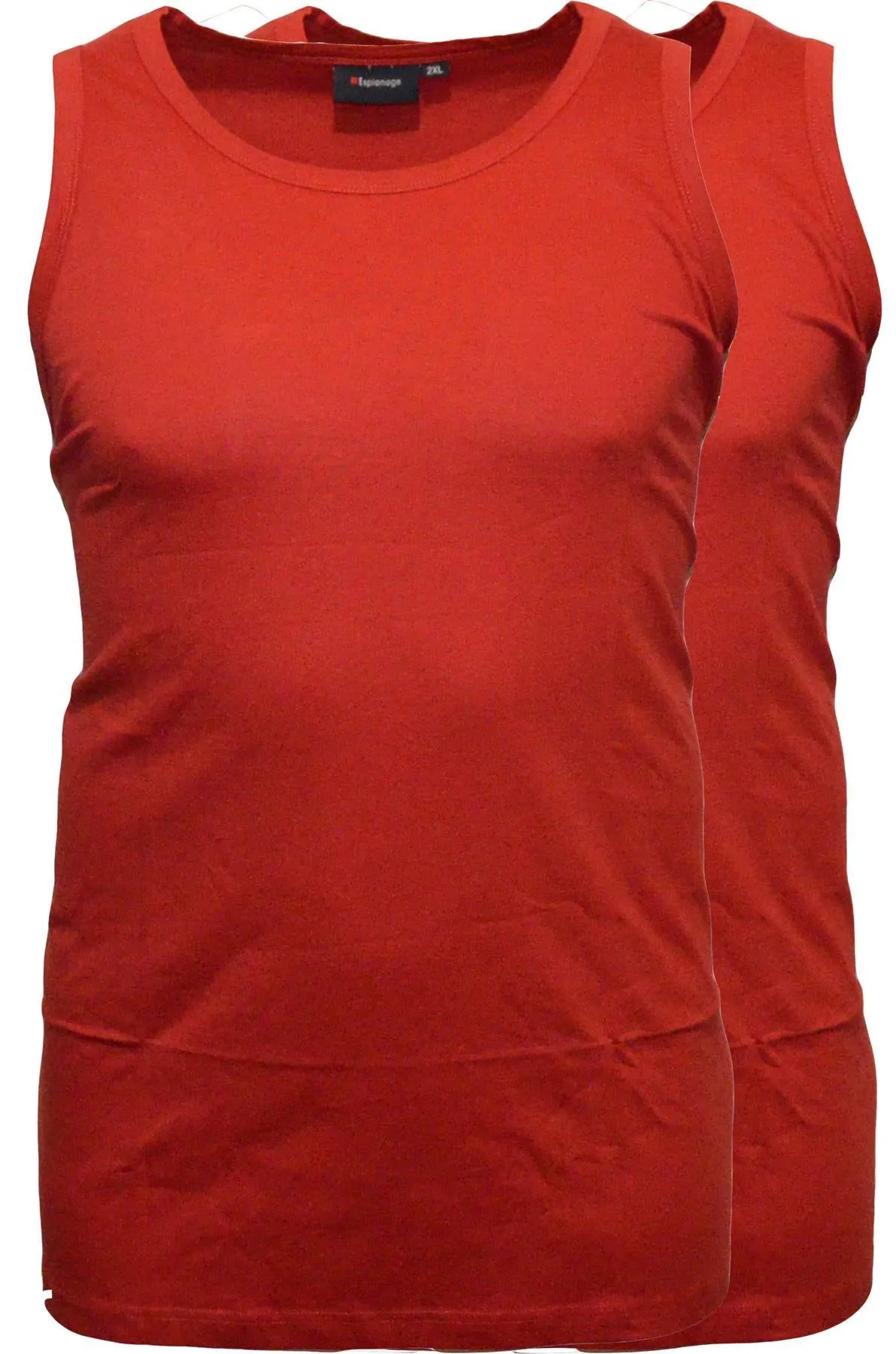 Espionage Men's Premium Cotton Long Length Twin Pack Vest (T017) 2XL-8XL