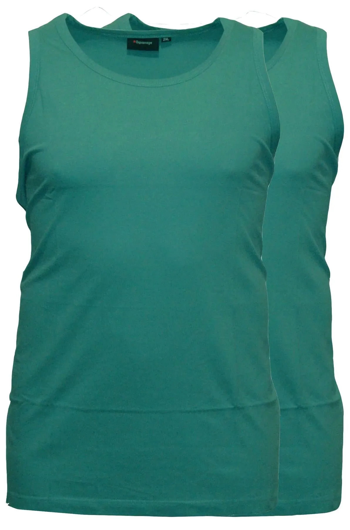 Espionage Men's Premium Cotton Long Length Twin Pack Vest (T017) 2XL-8XL