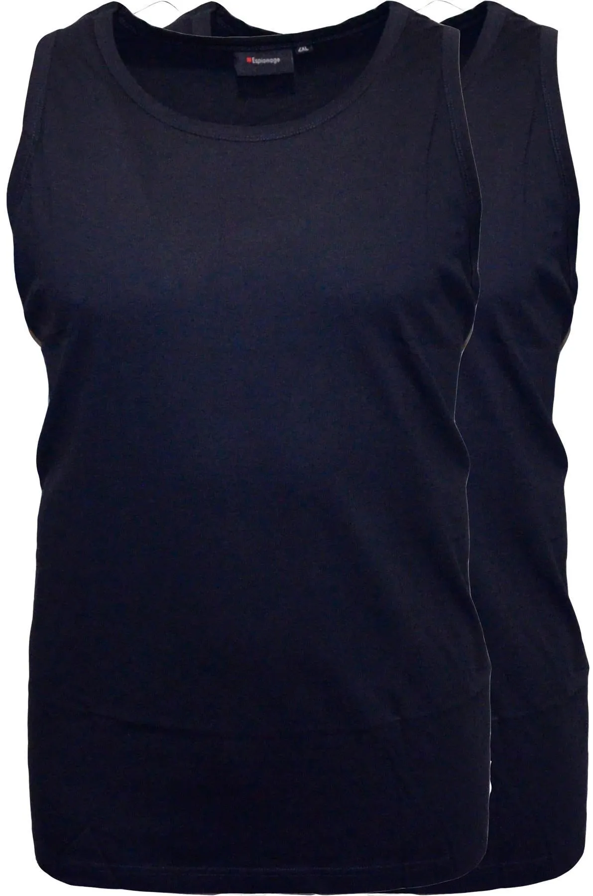 Espionage Men's Premium Cotton Long Length Twin Pack Vest (T017) 2XL-8XL