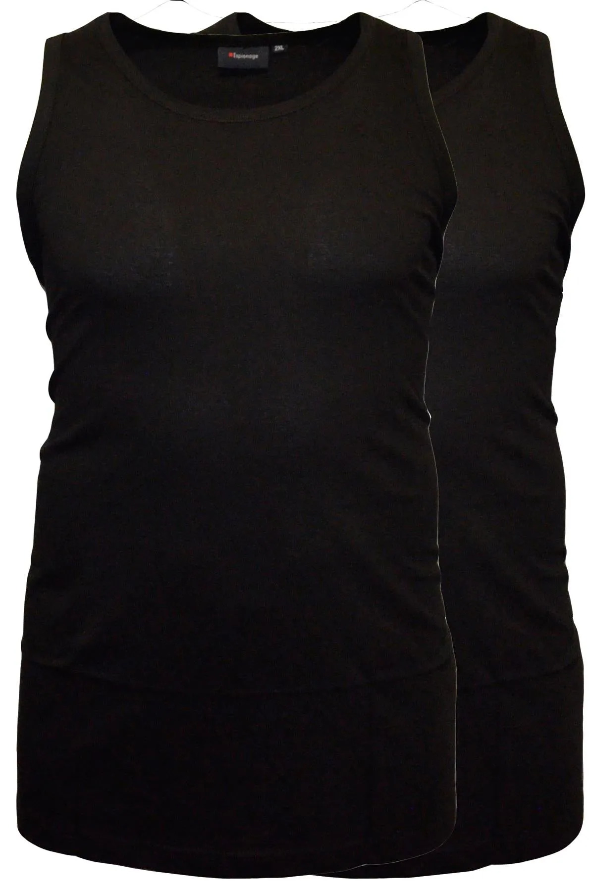 Espionage Men's Premium Cotton Long Length Twin Pack Vest (T017) 2XL-8XL