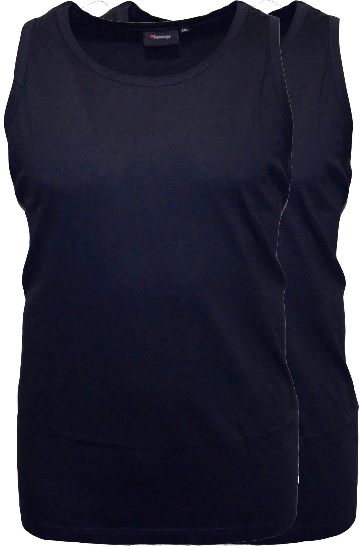 Espionage Men's Premium Cotton Long Length Twin Pack Vest (T017) 2XL-8XL
