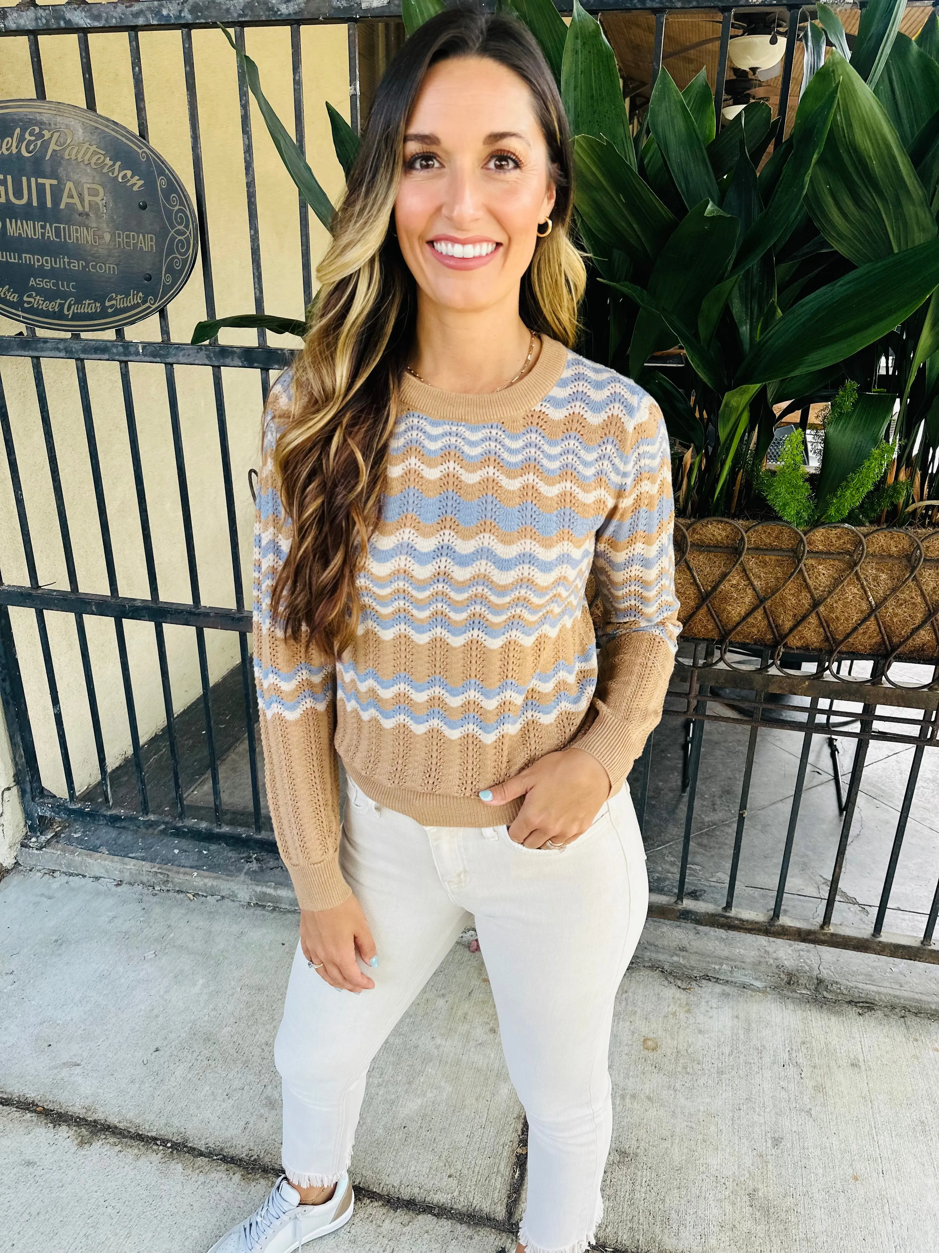 Eydie Sweater Top- Camel