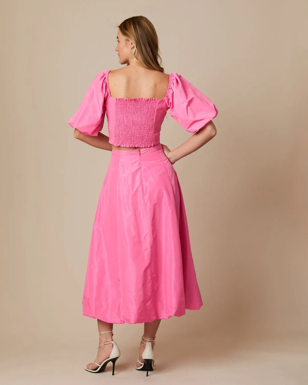 Fee G Florence Short Sleeve Taffeta Top