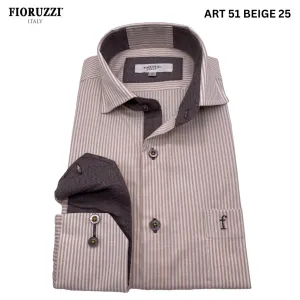 Fioruzzi  Art 51 Smart Casual  Shirt- Beige 25