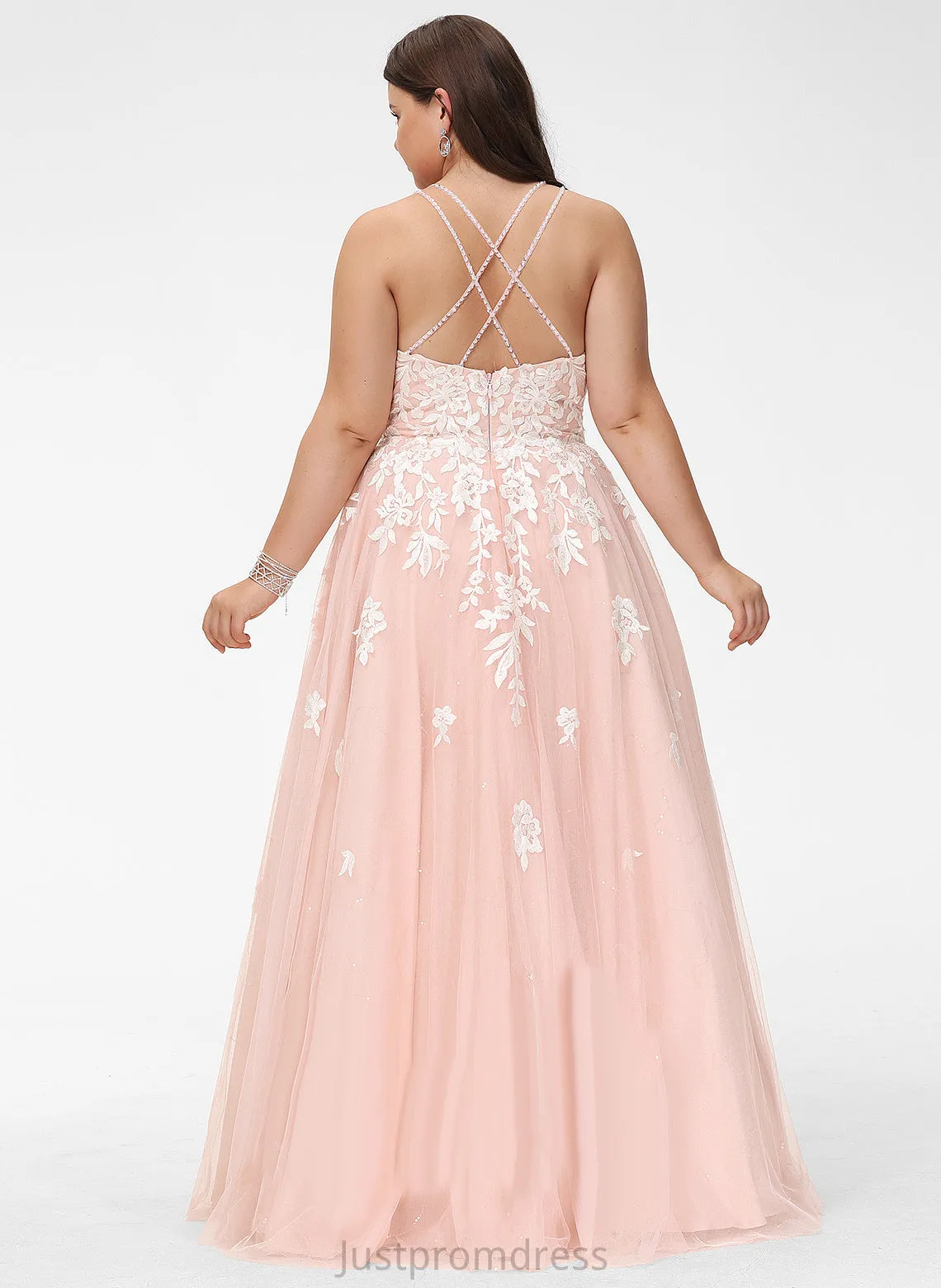 Floor-Length Ball-Gown/Princess Tulle Sequins Ryan With Square Prom Dresses