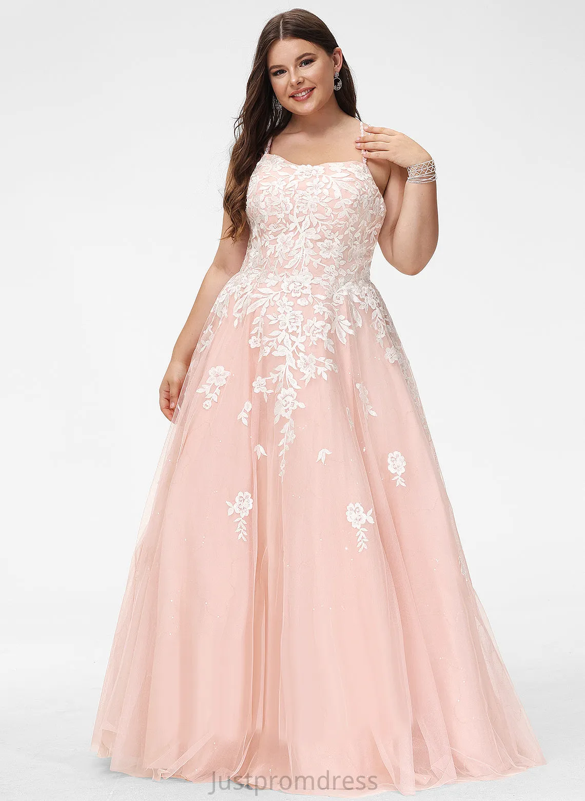 Floor-Length Ball-Gown/Princess Tulle Sequins Ryan With Square Prom Dresses