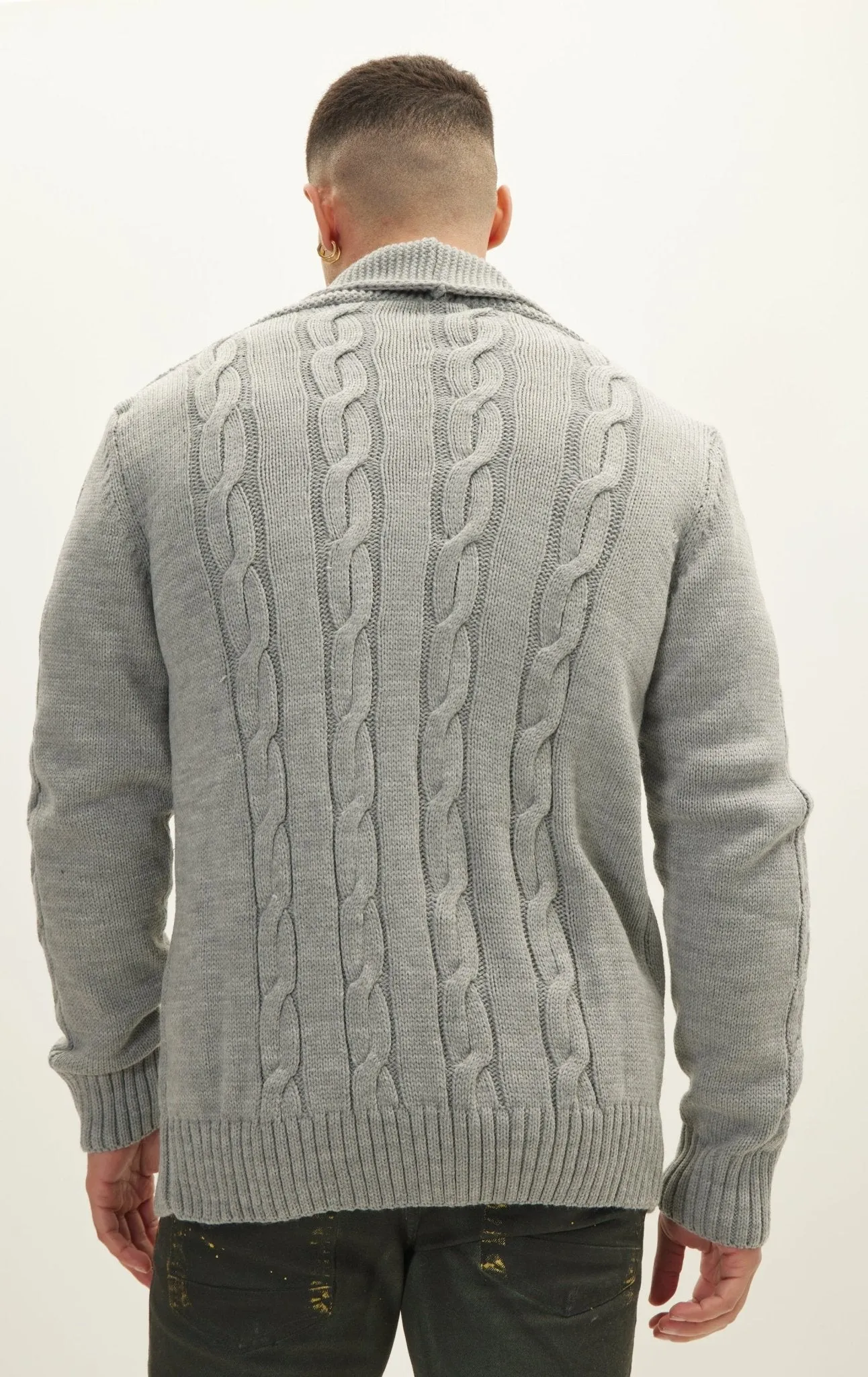 Four Button Down Cardigan - Grey