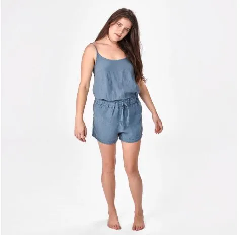 Fundamental Linen Cami - Blue