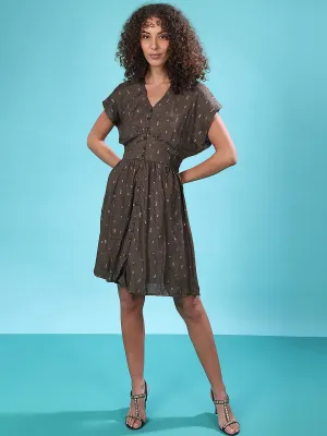 Geometric Cinched Dress