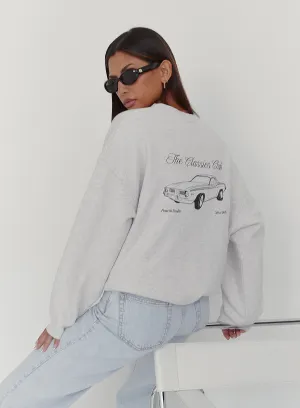 Grey Graphic Print Classic Sweatshirt- Ashton