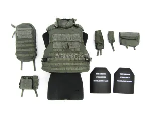 Hong Kong CTRU - Wolf Grey MOLLE Plate Carrier Vest w/Pouch Set