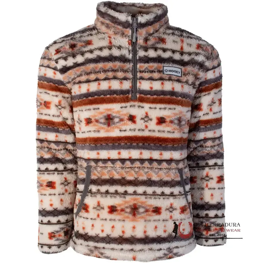 HOOEY FLEECE PULLOVER CREAM/AZTEC