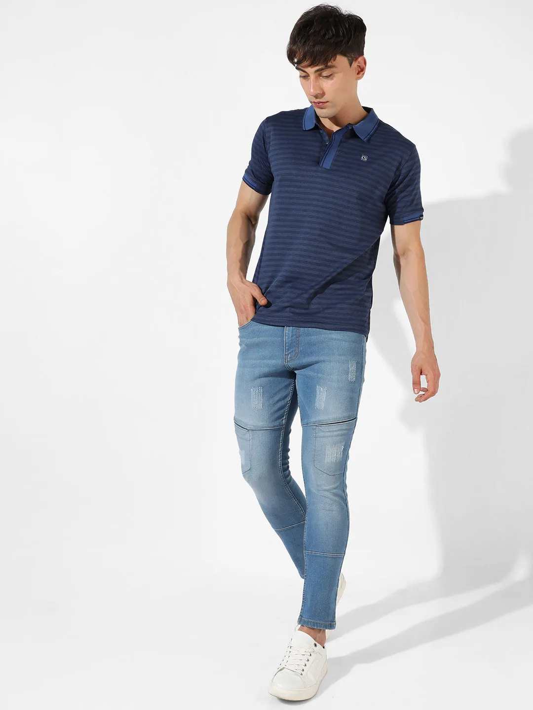 Horizontal Striped Polo T-Shirt