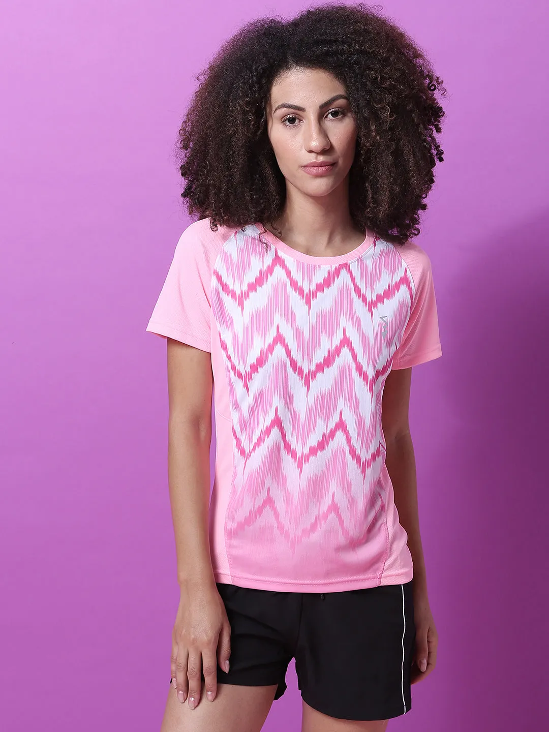 Ikkat Raglan Activewear T-Shirt